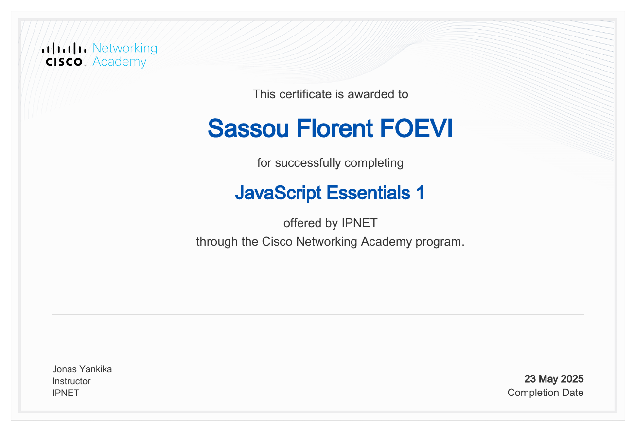 FOEVI Sassou Florent | Étudiant Cybersécurité